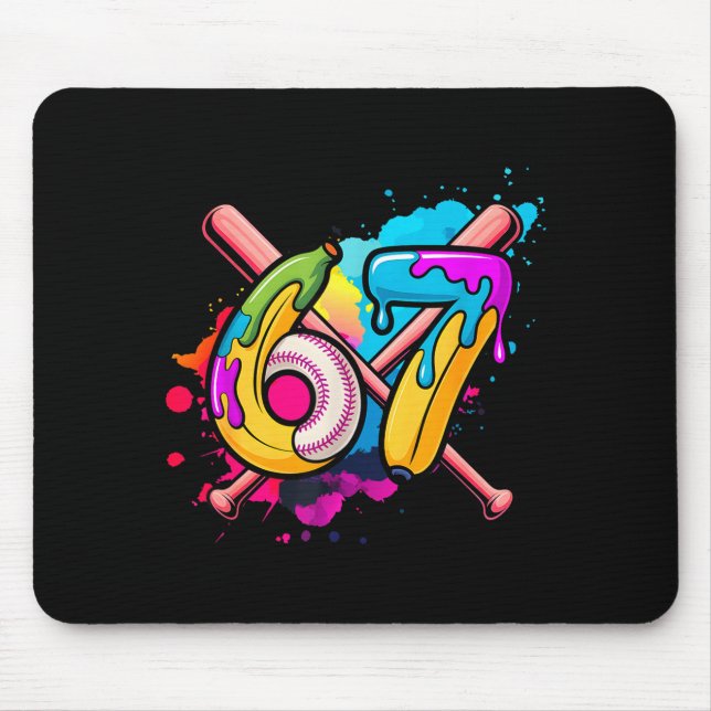 Alfombrilla De Ratón Funny Banana Baseball 67 Ice Cream Drip Meme  (Frente)