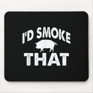 Alfombrilla De Ratón Funny Barbecue Tee Id Fumar Esa Novedad De Cerdo B