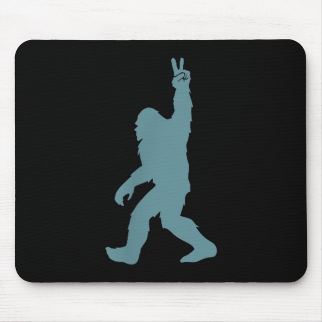 Alfombrilla De Ratón Funny Bigfoot Sasquatch Peace Sign Big Foot Squatc (Frente)