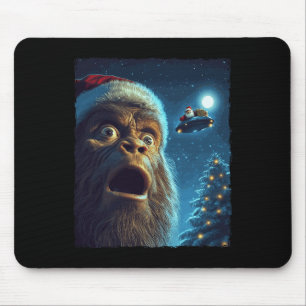 Alfombrilla De Ratón Funny Bigfoot Sasquatch Selfie Santa Ufo Xmas Chri