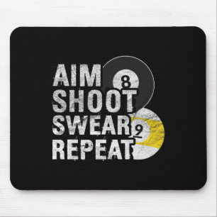 Alfombrilla De Ratón Funny Billiards Aim Shoot Swear
