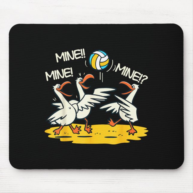 Alfombrilla De Ratón Funny Bird Playing Volleyball Mine Game Day Beach  (Frente)