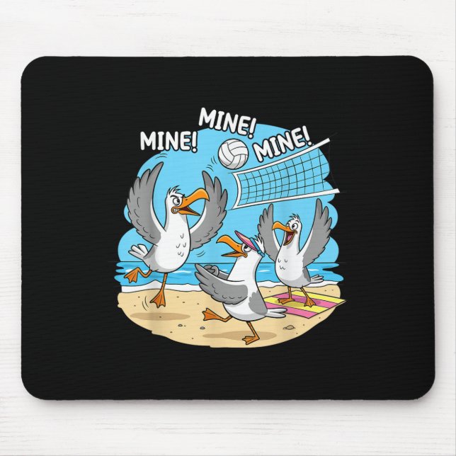 Alfombrilla De Ratón Funny Bird Playing Volleyball Mine Game Day Vibes  (Frente)