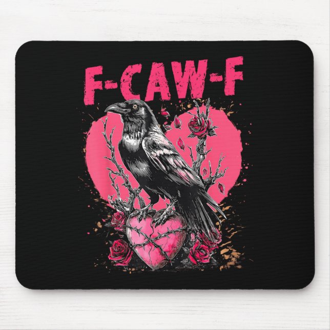 Alfombrilla De Ratón Funny Black Bird F-caw-f Anti Valentines Day Singl (Frente)