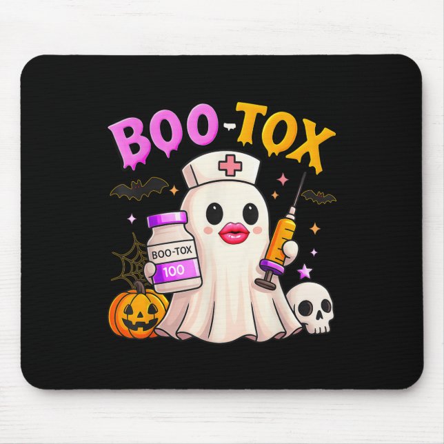 Alfombrilla De Ratón Funny Boo Tox Aesthetic Nurs Ghost Skull Pumpkin (Frente)
