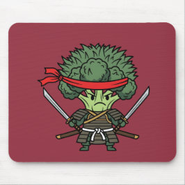 Alfombrilla De Ratón Funny Broccoli Samurai Warrior Japanese Art Illust