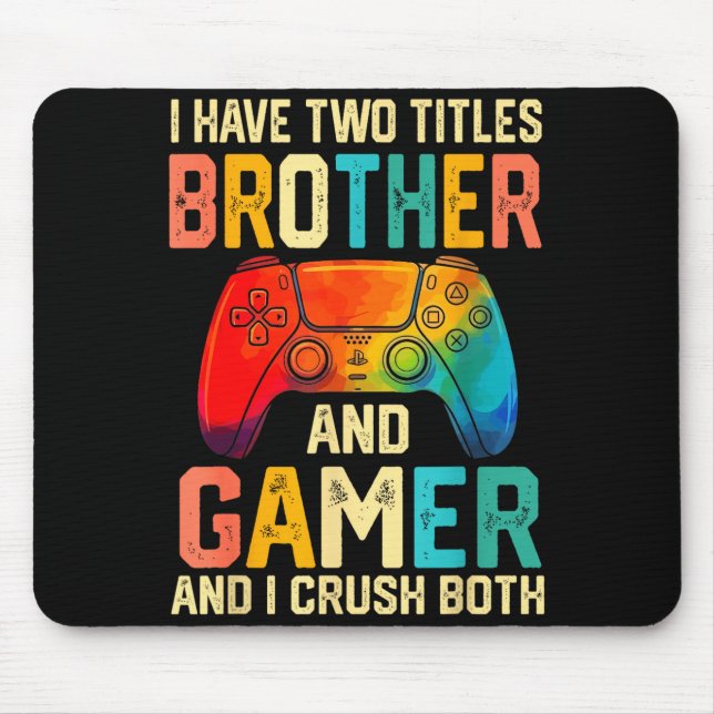 Alfombrilla De Ratón Funny Brother Gamer Graphic Tee Men Boys Teens Vid (Frente)
