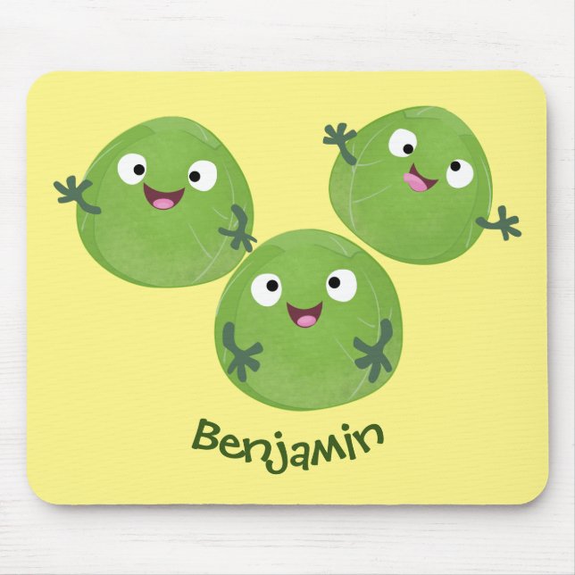 Alfombrilla De Ratón Funny Brussels brota personalizado de verduras (Frente)