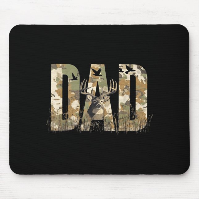 Alfombrilla De Ratón Funny Camo Dad Hunting Camouflage Deer Father's Da (Frente)