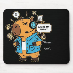 Alfombrilla De Ratón Funny Capybara Gamer Mousepad – Personalized with 