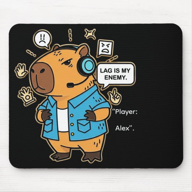 Alfombrilla De Ratón Funny Capybara Gamer Mousepad – Personalized with  (Frente)
