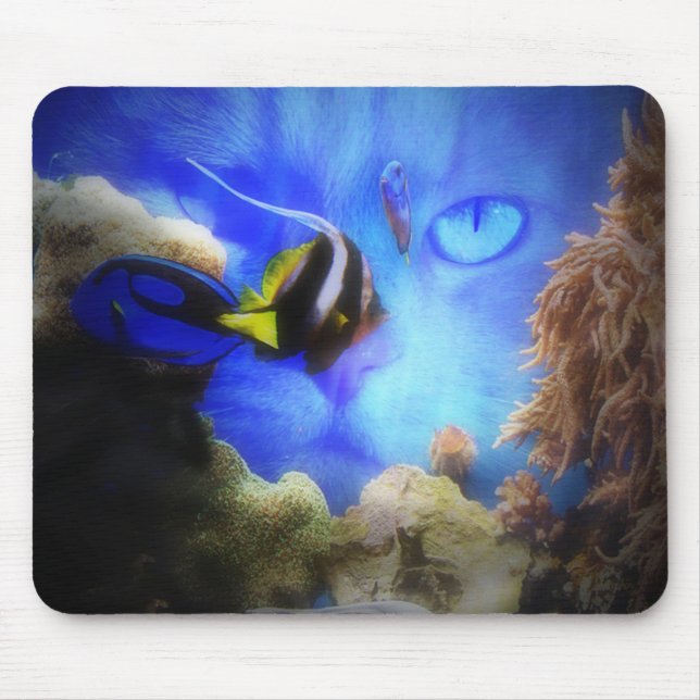 Alfombrilla De Ratón Funny Cat and Fish Mousepad (Frente)