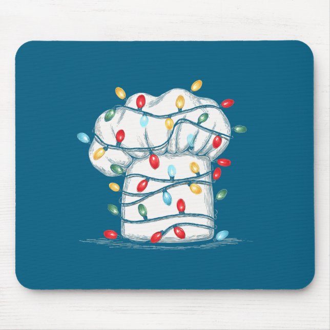 Alfombrilla De Ratón Funny Chef Christmas Graphics Lights Lover Cook Co (Frente)