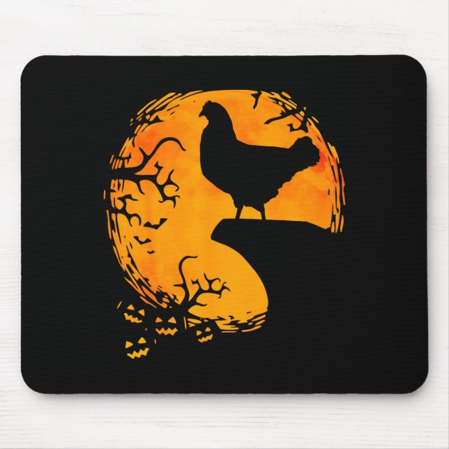 Alfombrilla De Ratón Funny Chicken Halloween Moon Silhouette Soky Chick (Frente)