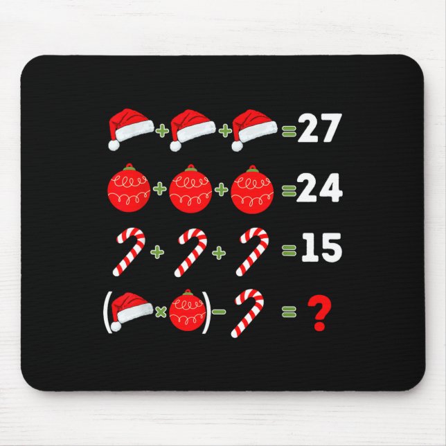 Alfombrilla De Ratón Funny Christmas 6 7 Puzzle Santa Hat Ornament Cand (Frente)
