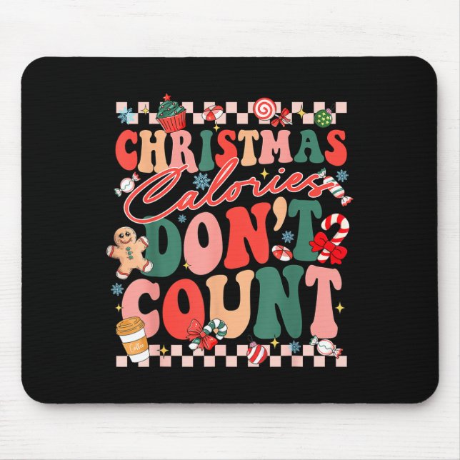 Alfombrilla De Ratón Funny Christmas Calories Don't Count Xmas Cookie  (Frente)