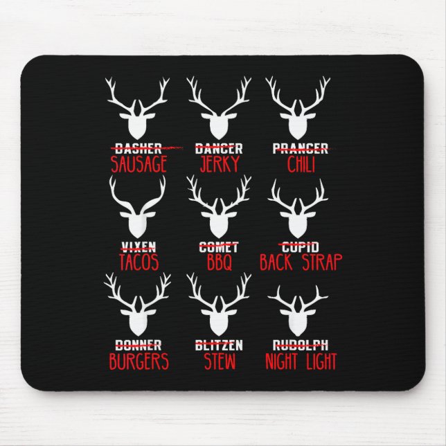 Alfombrilla De Ratón Funny Christmas Deer Hunters All Of Santa's Reinde (Frente)