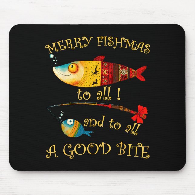Alfombrilla De Ratón Funny Christmas Fisherman's Merry Fishmas To All F (Frente)