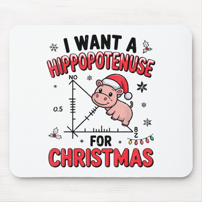 Alfombrilla De Ratón Funny Christmas Hiptamus Math Teacher Gift Ugly Sw (Frente)
