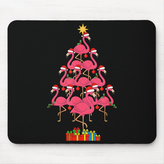 Alfombrilla De Ratón Funny Christmas Nk Flamingo Tree Holiday Bird Love (Frente)
