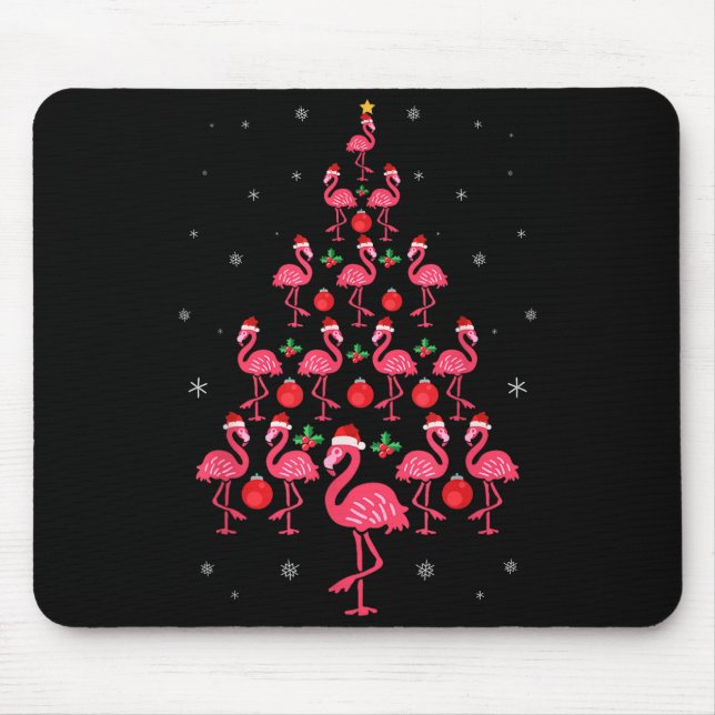 Alfombrilla De Ratón Funny Christmas Nk Flamingo Tree Holiday Gift Bird (Frente)