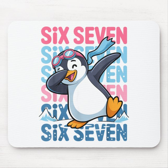 Alfombrilla De Ratón Funny Christmas Penguin Dabbing Xmas Dab Six Seven (Frente)