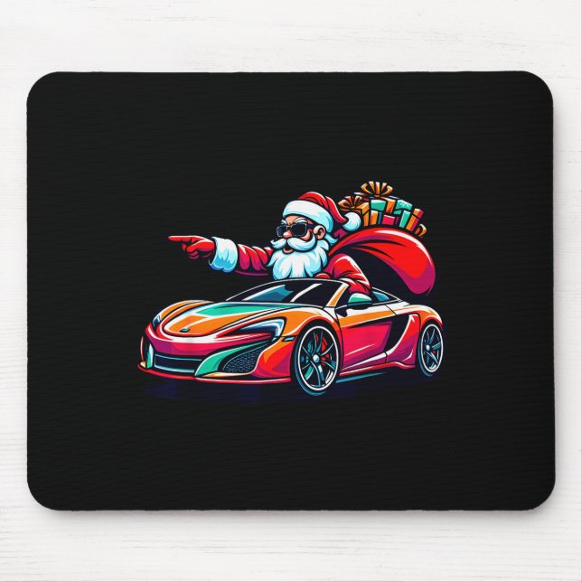 Alfombrilla De Ratón Funny Christmas Santa Claus Driving Srt Car Xmas P (Frente)