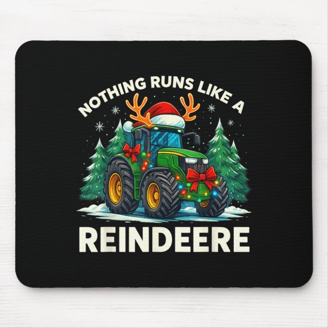 Alfombrilla De Ratón Funny Christmas Tractor Nothing Runs Like A Reinde (Frente)