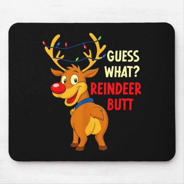 Alfombrilla De Ratón Funny Christmas Ugly Sweater Guess What_ Reindeer  (Frente)