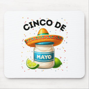 Alfombrilla De Ratón Funny Cinco De Mayo Mayonnaise Jar Fiesta Hombres