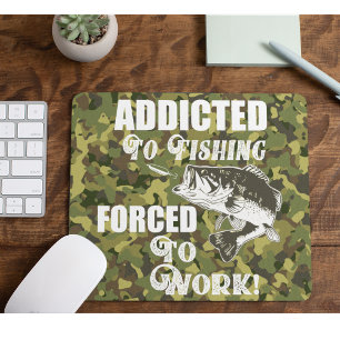 Alfombrilla De Ratón Funny Cita De Pesca De Bass Trabajo Deportes Pesca