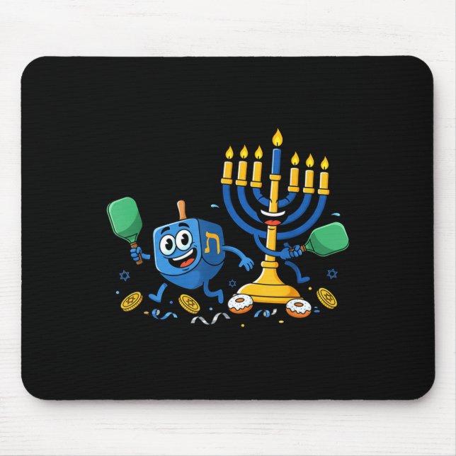 Alfombrilla De Ratón Funny Ckleball Dreidel Menorah Hanukkah Kids Women (Frente)