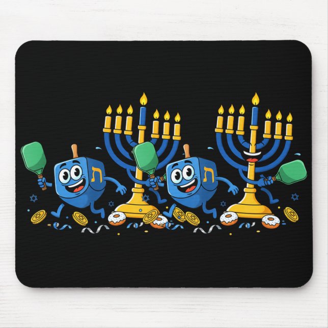 Alfombrilla De Ratón Funny Ckleball Dreidel Menorah Hanukkah Kids Women (Frente)