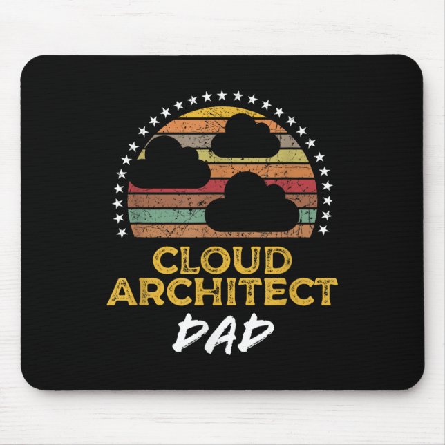 Alfombrilla De Ratón Funny Cloud Architect Dad, Data Center Tech Quote (Frente)