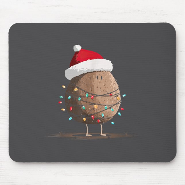Alfombrilla De Ratón Funny Coconut Christmas Graphics Lights Lover  (Frente)