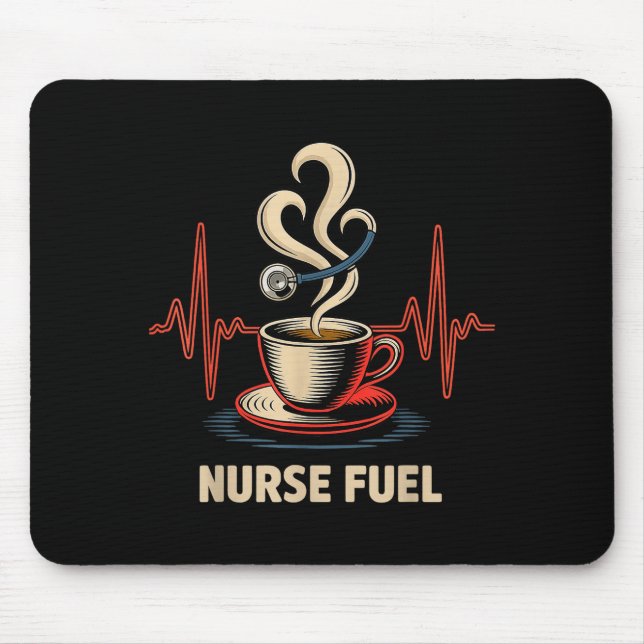 Alfombrilla De Ratón Funny Coffee Nurse Ekg Nurses Energy Caffeine Love (Frente)
