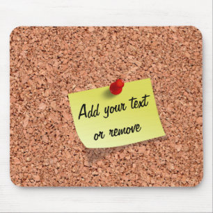 Alfombrilla De Ratón FUNNY Cork Board con texto de Personalizable al pu