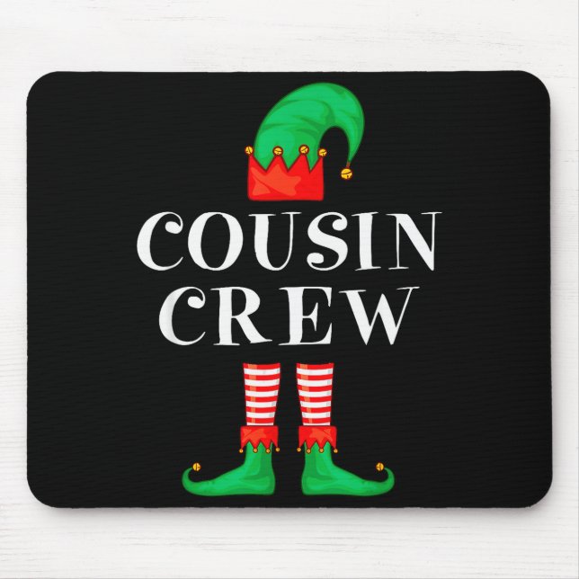Alfombrilla De Ratón Funny Cousin Crew Elf Christmas Elf Cousin Sweater (Frente)