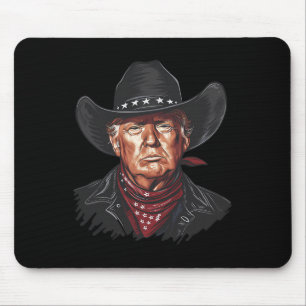 Alfombrilla De Ratón Funny Cowboy Occidental Donald Trump Bandera Estad