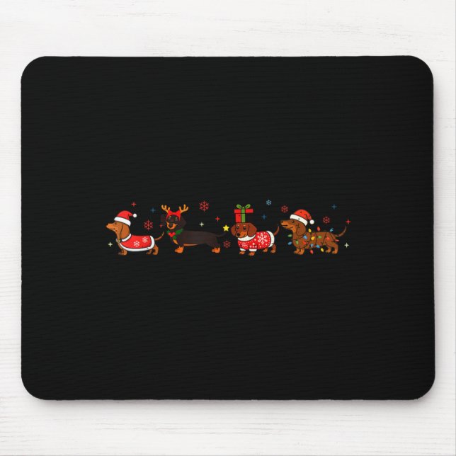 Alfombrilla De Ratón Funny Dachshund Christmas Weenie Dog Lover Cute Me (Frente)