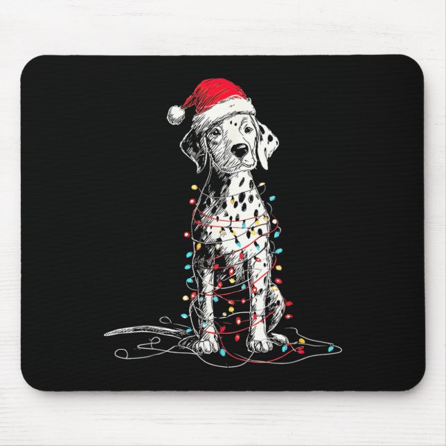 Alfombrilla De Ratón Funny Dalmatian Christmas Graphics Dog Lights Love (Frente)
