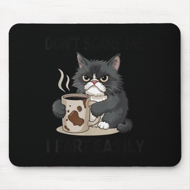 Alfombrilla De Ratón Funny Don't E Me I Fart Easily Black Cat Coffee Fa (Frente)