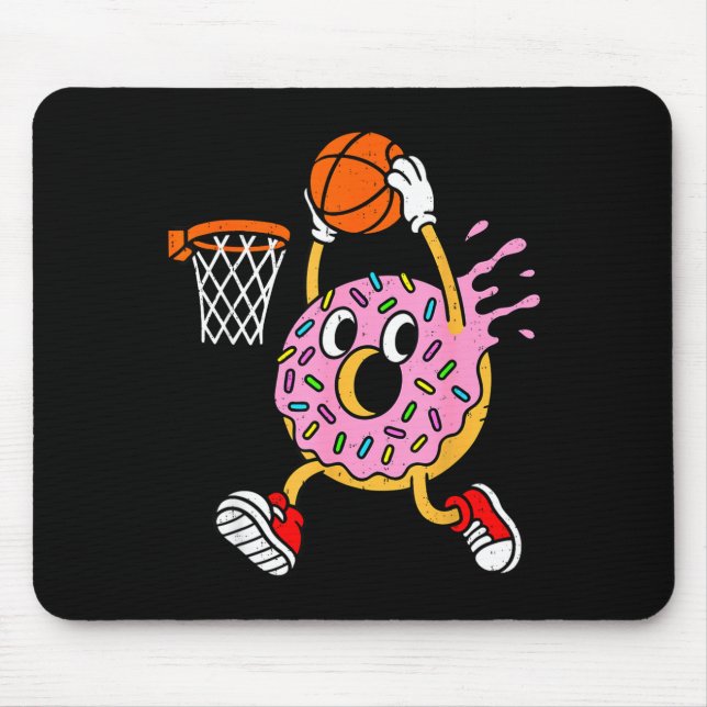 Alfombrilla De Ratón Funny Donut Dunking Basketball Doughnut Food Champ (Frente)