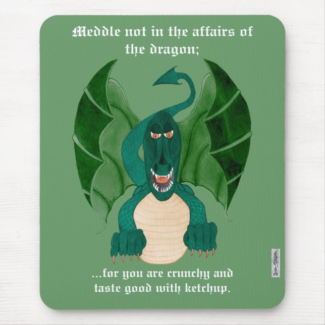 Alfombrilla De Ratón Funny Dragon Mousemat (Frente)