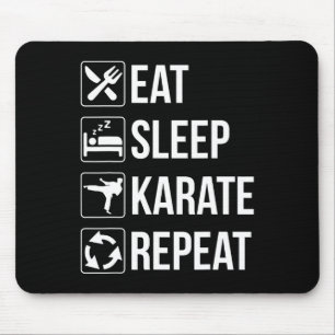 Alfombrilla De Ratón Funny Eat Sleep Karate Repetir 1