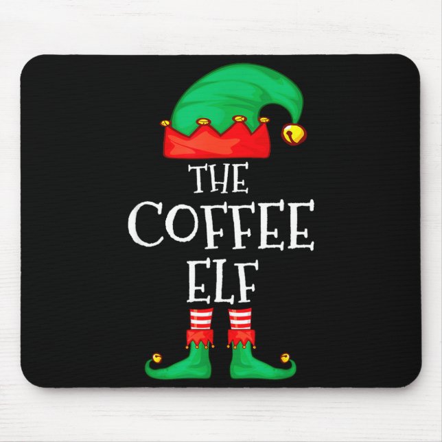 Alfombrilla De Ratón Funny Elf Family Christmas The Coffee Elf Sweater  (Frente)