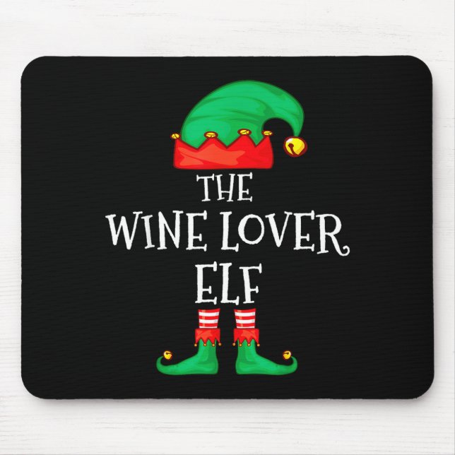 Alfombrilla De Ratón Funny Elf Family Christmas The Wine Lover Elf Men  (Frente)