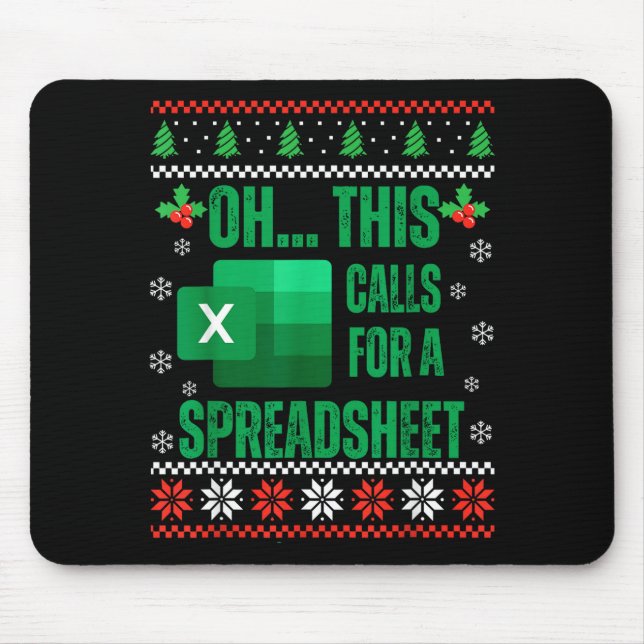 Alfombrilla De Ratón Funny Excel Spreadsheets Christmas Sweater Lover A (Frente)