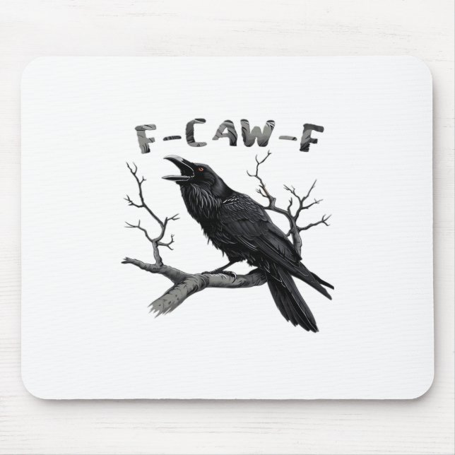 Alfombrilla De Ratón Funny F-Caw-F Gothic Crow Humor Essential (Frente)