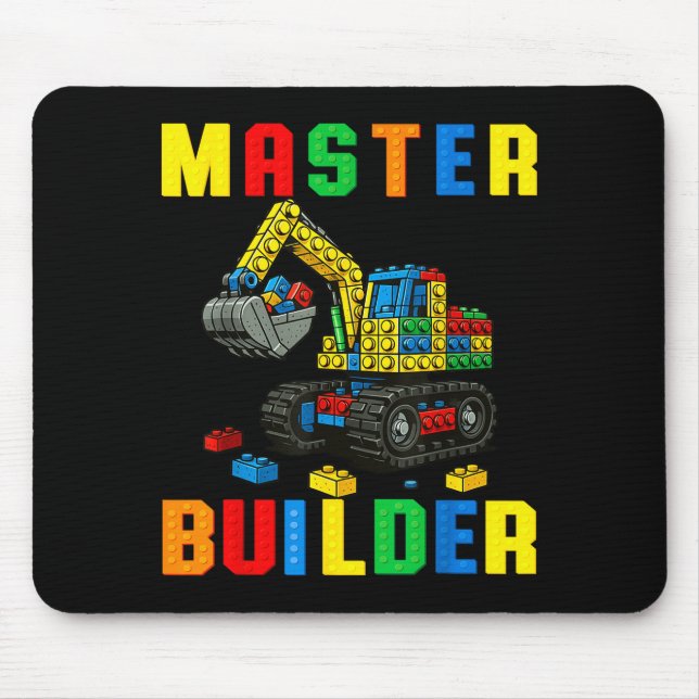 Alfombrilla De Ratón Funny Family Master Builder Building Bricks Blocks (Frente)